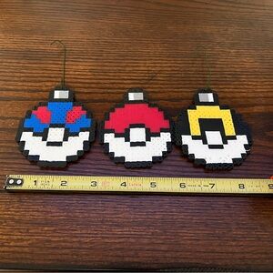 Pokémon Pokeball Perler Bead Christmas Tree Ornament Set